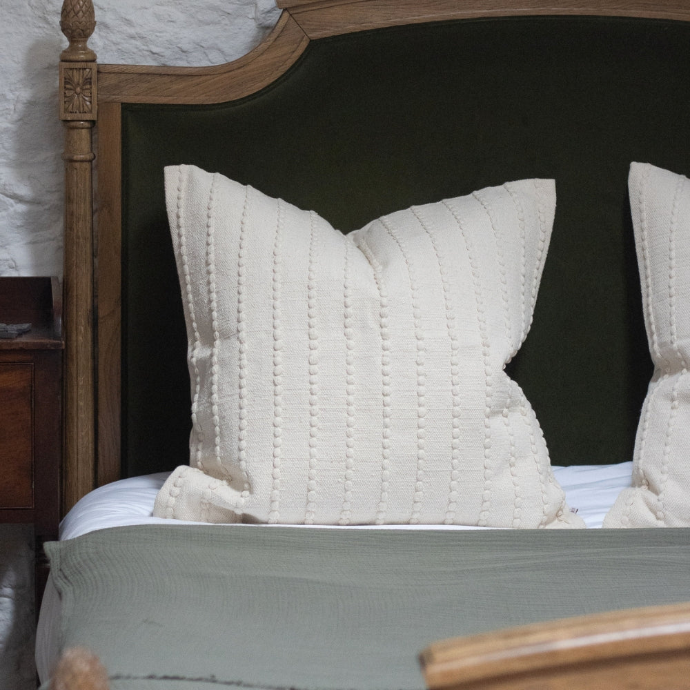 India Cream Textured Stripe Cushion 65x65