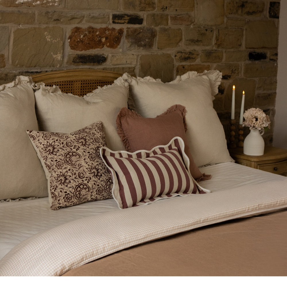 Chloe Plum Stripe Cushion 50x30