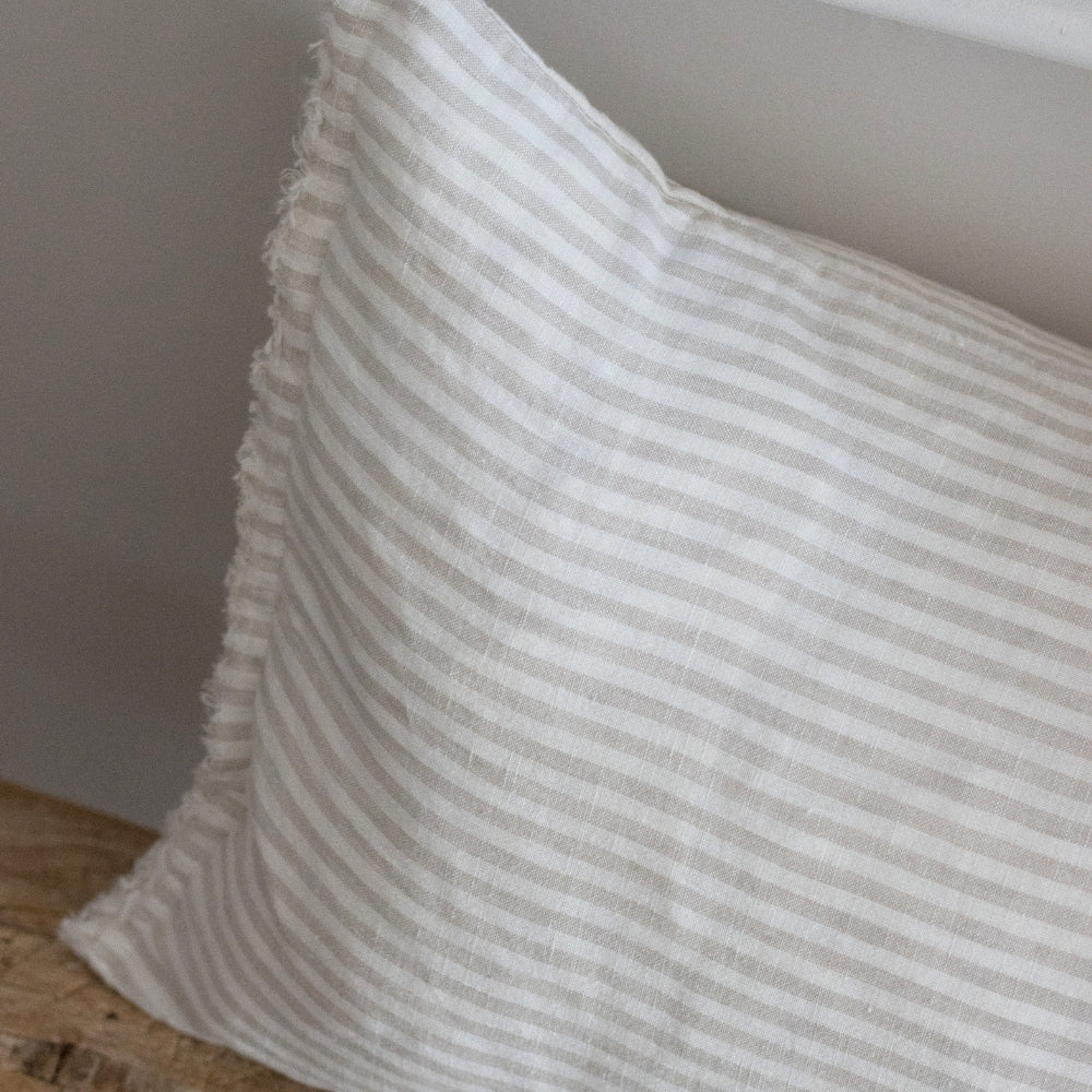 Esmee Natural Beige Stripe Cushion 50x30