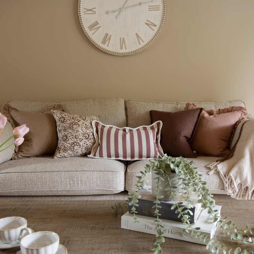 Darcy Burgundy Stripe Cushion 45x45