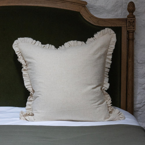 Grace Sand Ruffle Cushion 45x45