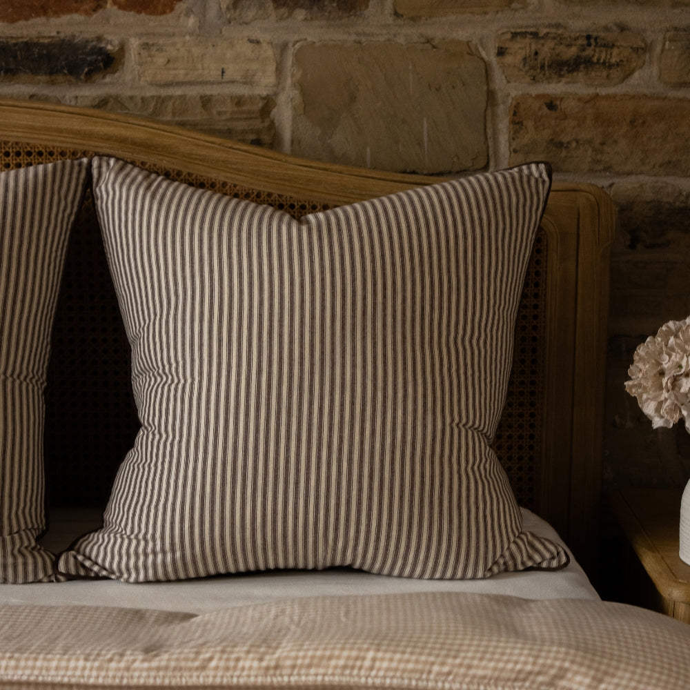 Florence Dark Brown Stripe Cushion 65x65
