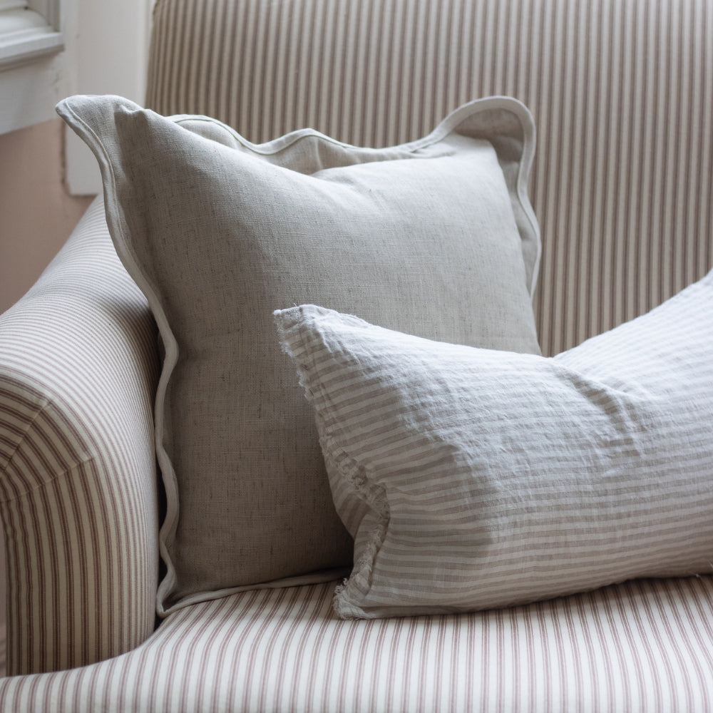 Esmee Natural Beige Stripe Cushion 50x30