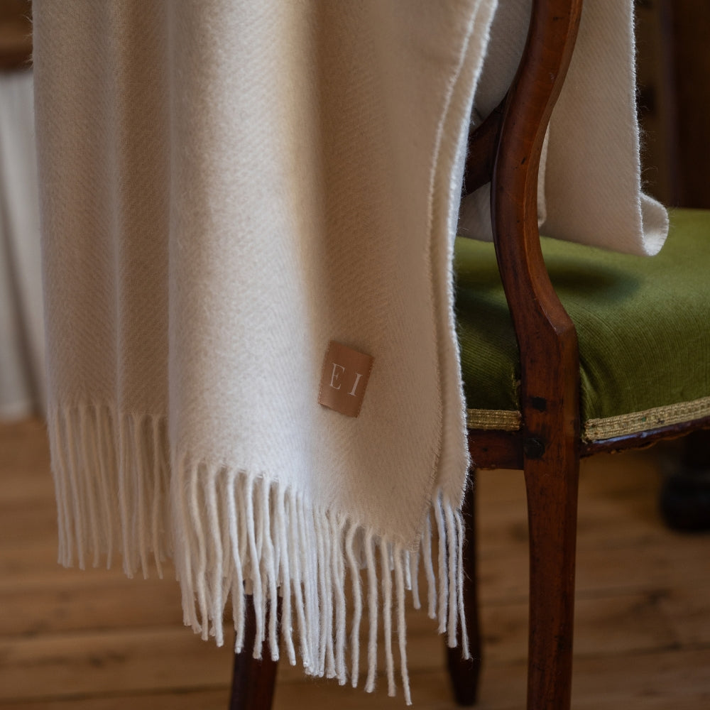 Hettie Cream Herringbone Throw