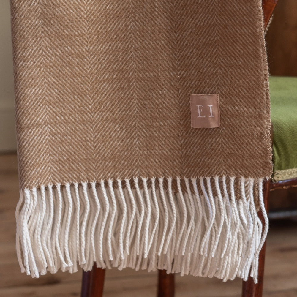 Hettie Brown Herringbone Throw
