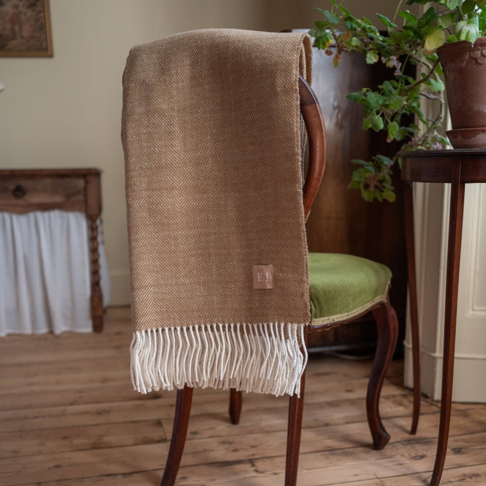 Hettie Brown Herringbone Throw