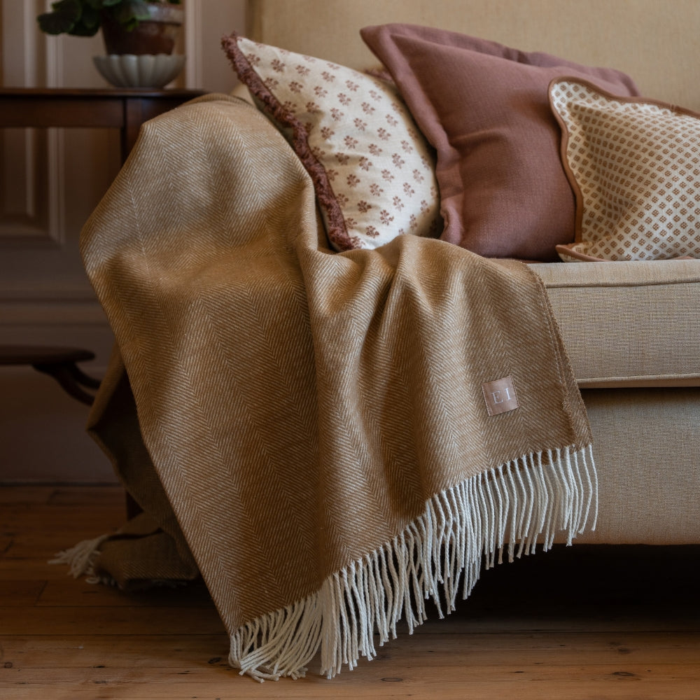 Hettie Brown Herringbone Throw
