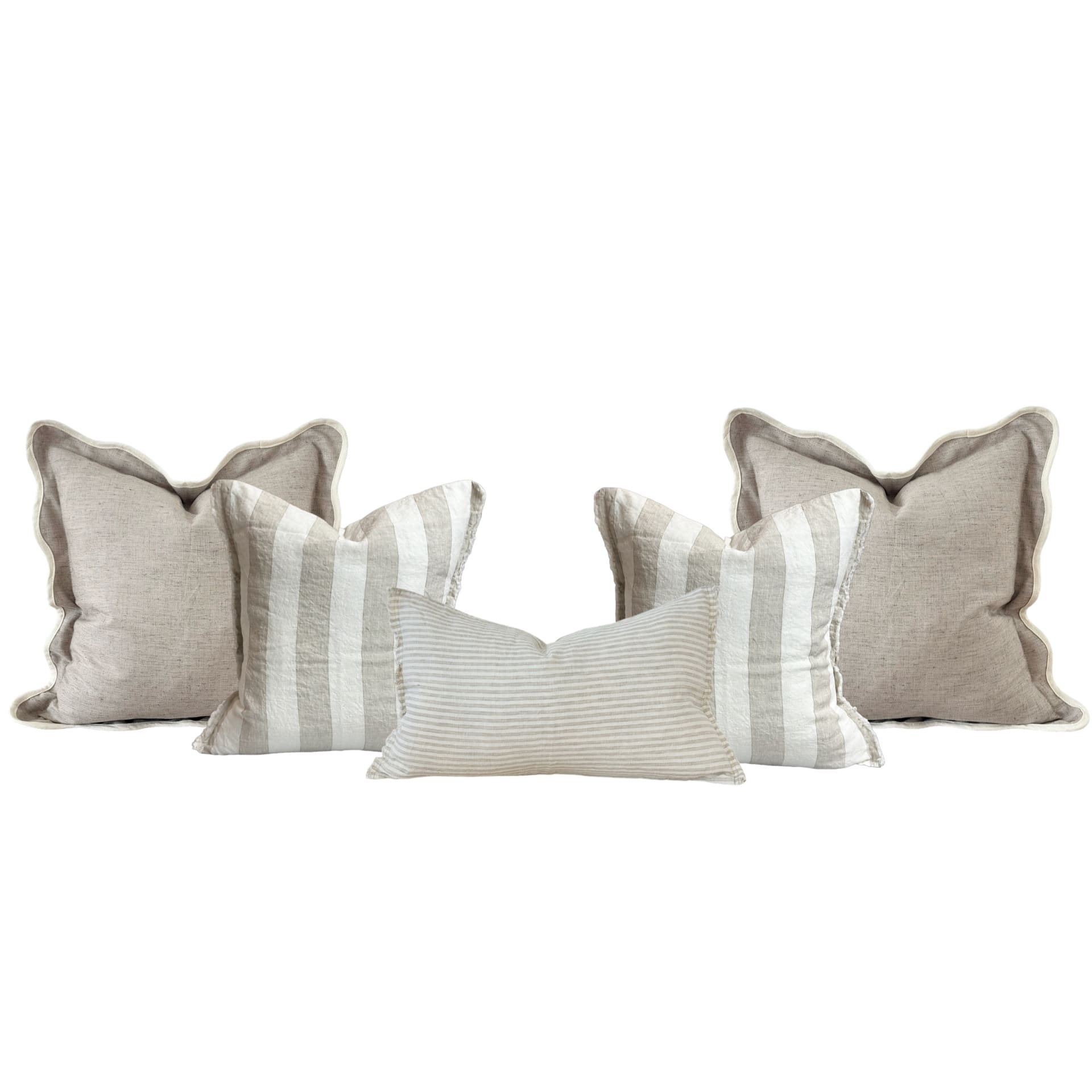 The Large Beige Scalloped Cushion Combination