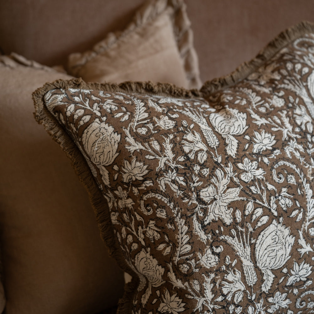 Sadie Brown Print Cushion 45x45