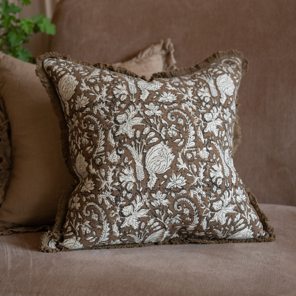 Sadie Brown Print Cushion 45x45