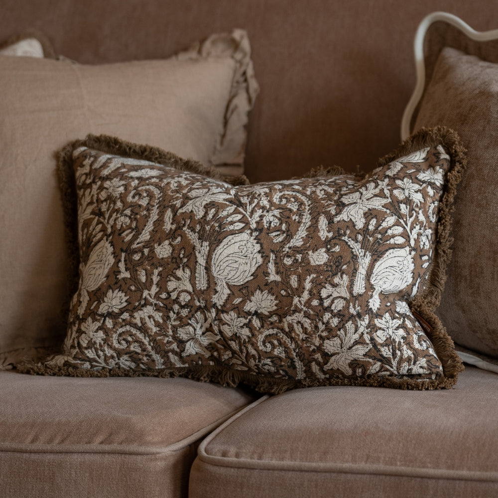 Sadie Brown Print Cushion 50x30