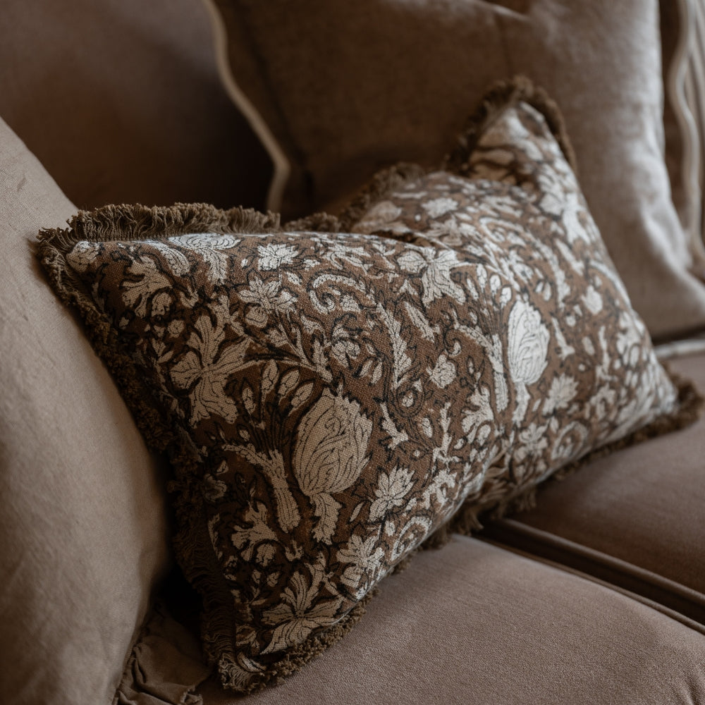 Sadie Brown Print Cushion 50x30