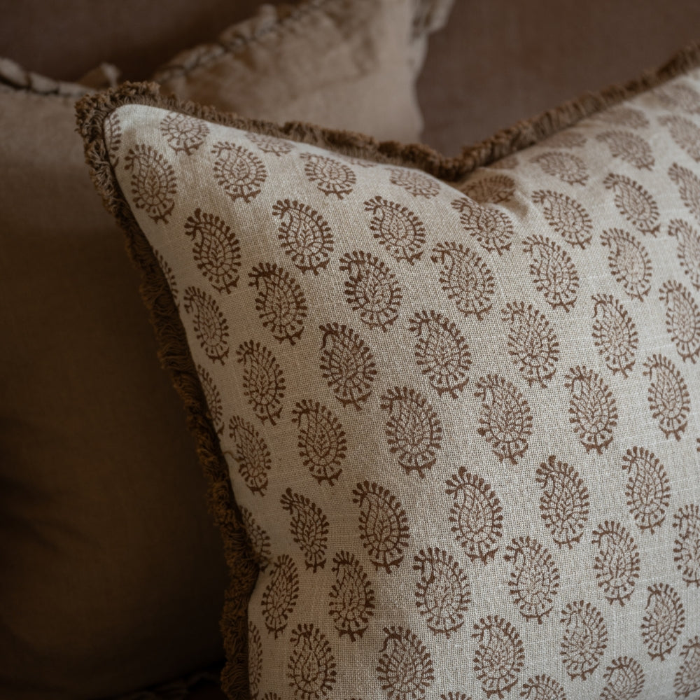 Sadie Chestnut Brown Print Cushion 45x45