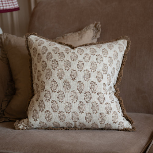 Sadie Chestnut Brown Print Cushion 45x45