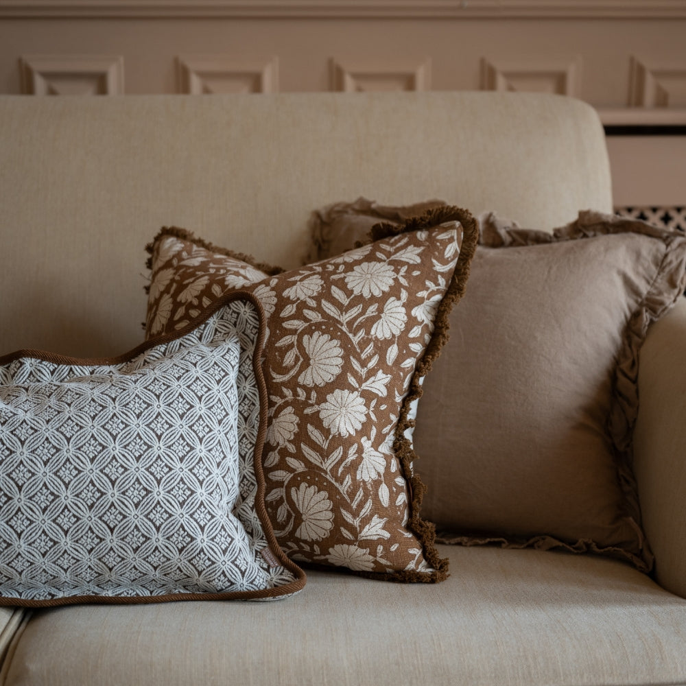 Sadie Rust Print Cushion 45x45