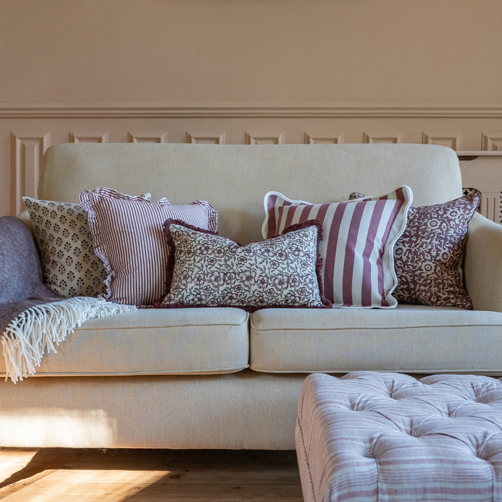 The Burgundy & Oatmeal Cushion Combination