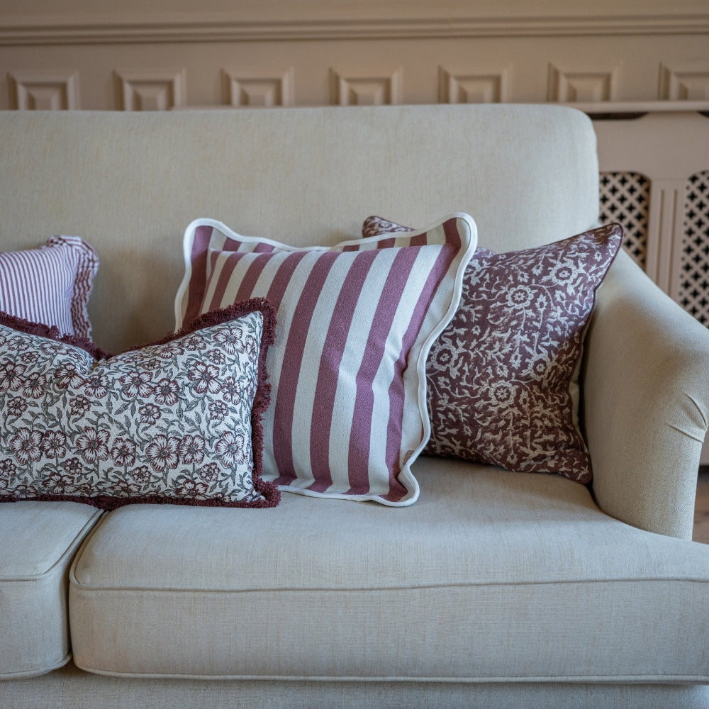 The Burgundy & Oatmeal Cushion Combination