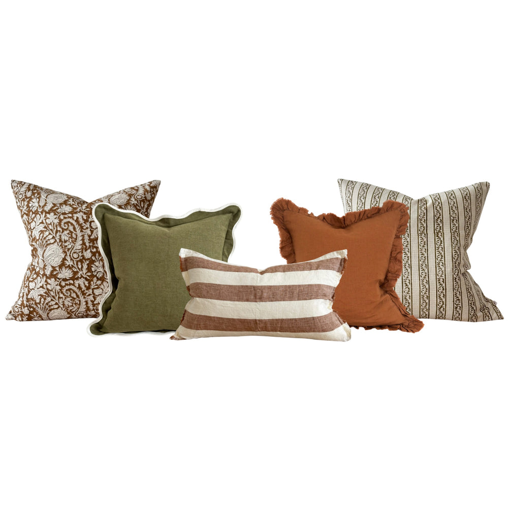 The Burnt Rust & Olive Cushion Combination