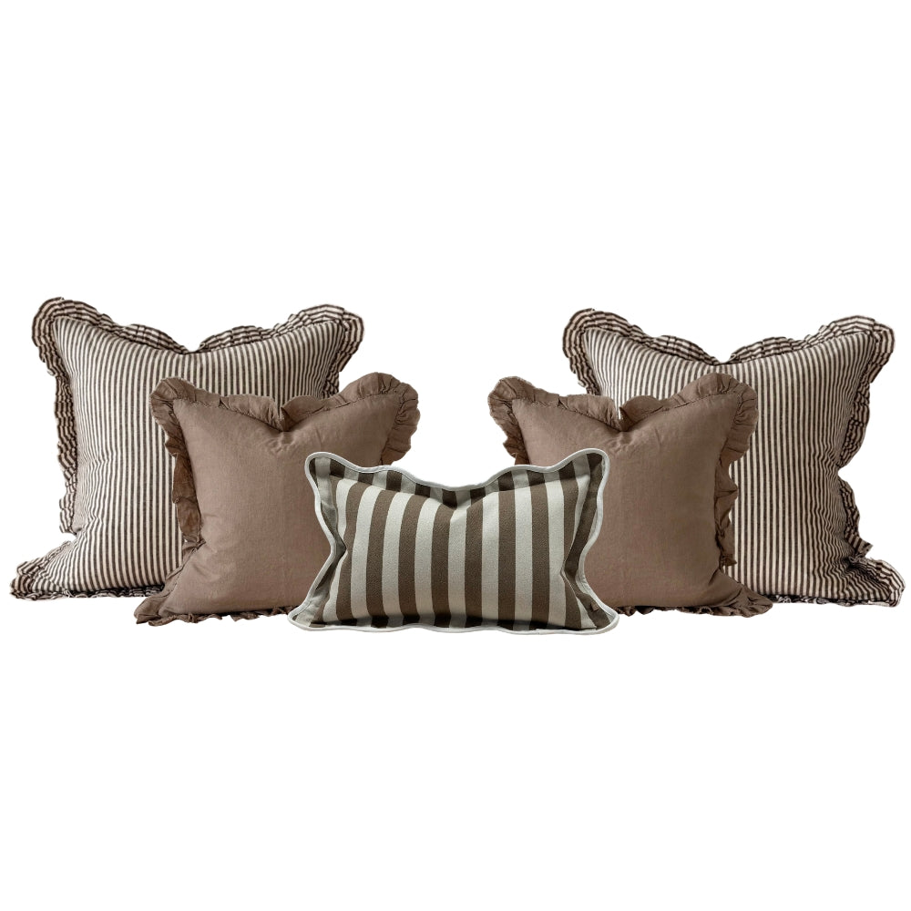 The Country Brown Stripe Cushion Combination