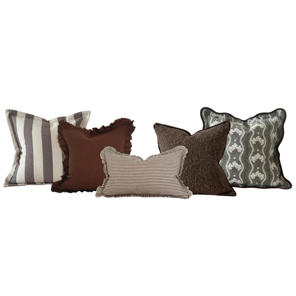 The Dark Brown Fall Cushion Combination