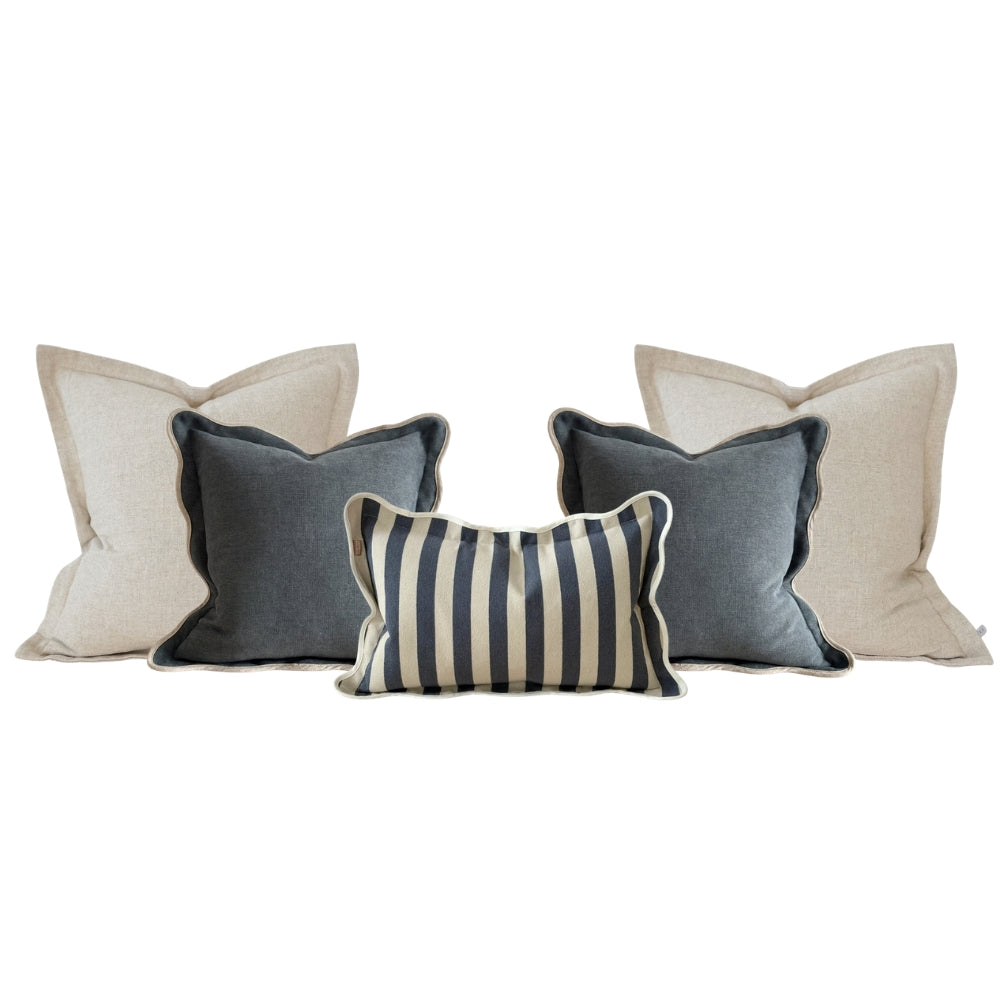 The Navy & Sand Cushion Combination