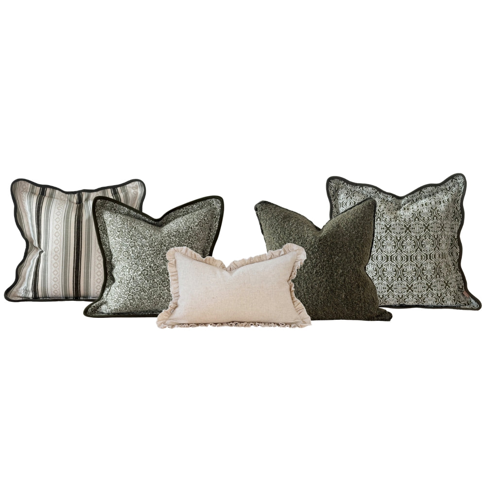 The Olive Floral Cushion Combination
