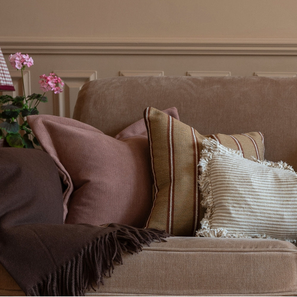 Zara Chestnut Stripe Cushion 45x45