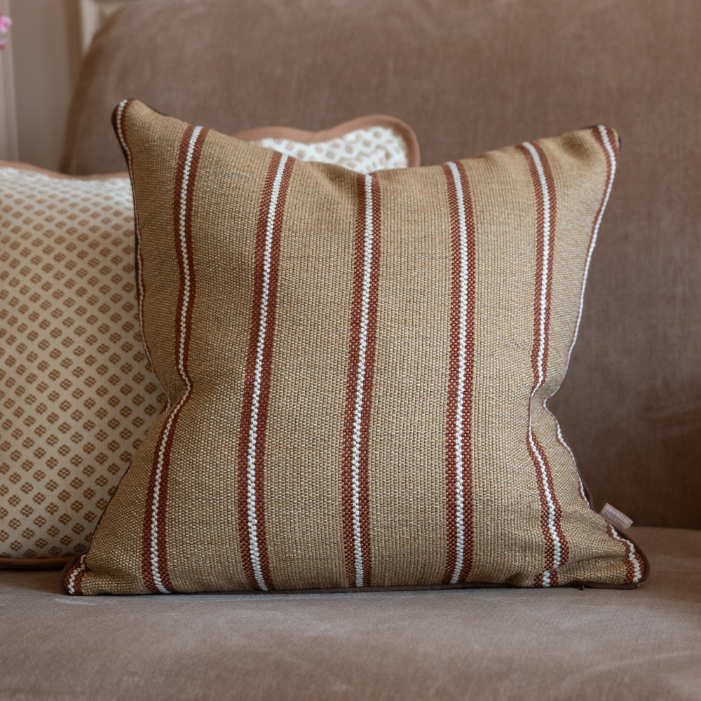 Zara Chestnut Stripe Cushion 45x45