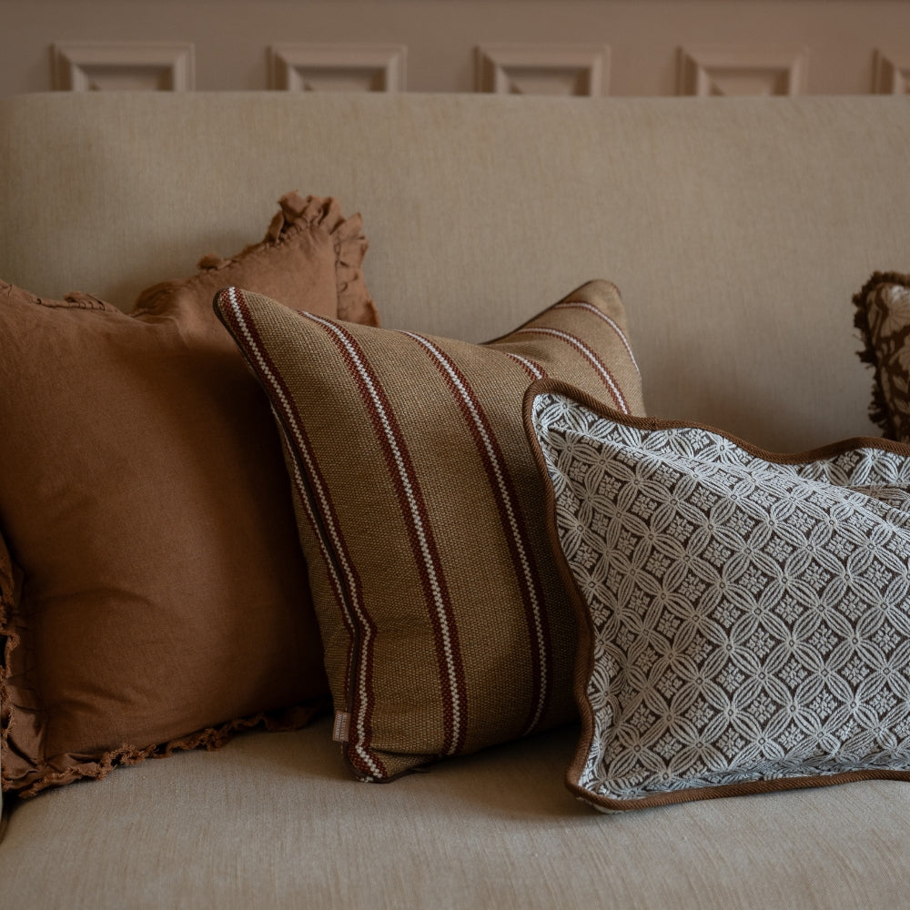 Zara Chestnut Stripe Cushion 45x45