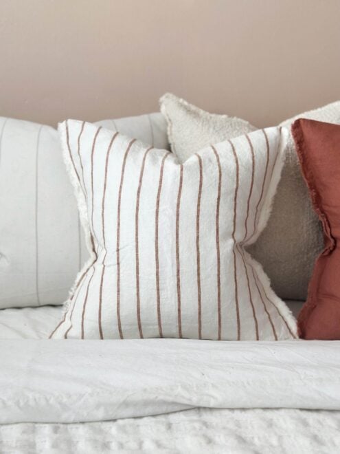 Esmee Brown & Cream Stripe Cushion