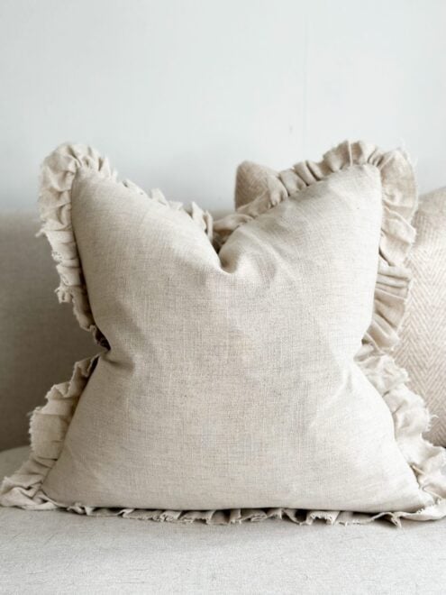 Grace Sand Ruffle Cushion