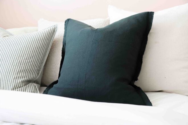 Esmee Emerald Green Linen Cushion