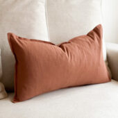 Layla Terracotta Linen Cushion 50x30