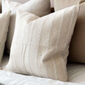 India Cream Stripe Cushion