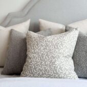 Aria Grey Leaf Cushion