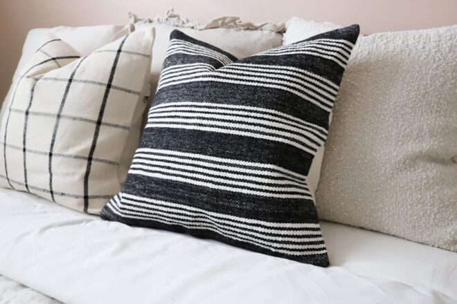 India Black Stripe Cushion