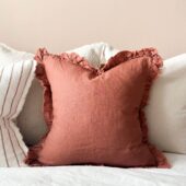 Hallie Terracotta Ruffle Cushion