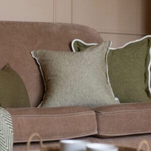 esmee washed olive linen cushion