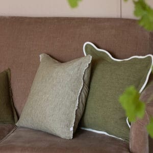 esmee washed olive linen cushion