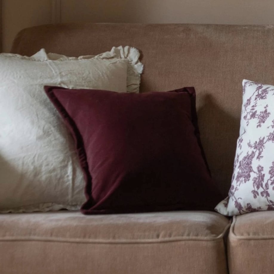 Emma Plum Velvet Cushion