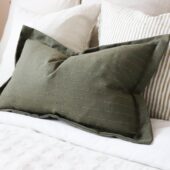 Lexie Olive Stripe Cushion 50x30