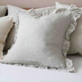 Hallie Dove Grey Ruffle Cushion