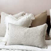 Esmee Olive Stripe Cushion 50x30