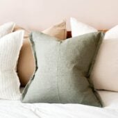 Esmee Khaki Green Linen Cushion