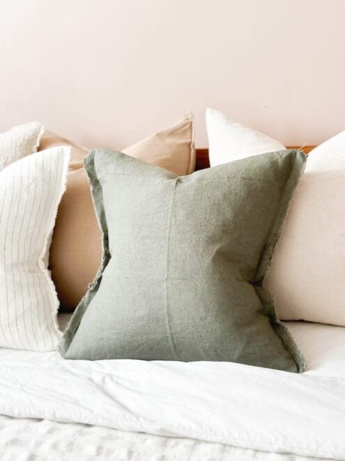 Esmee Khaki Green Linen Cushion