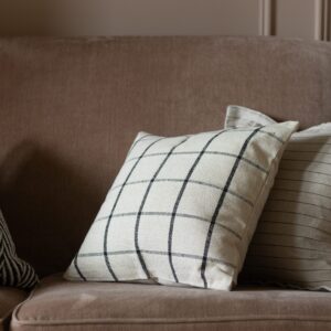 India Black & Cream Square Cushion