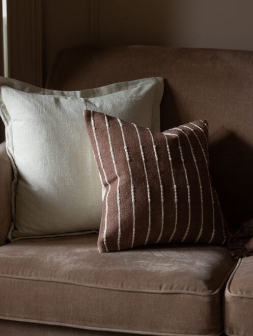 India Plum Stripe Cushion