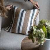 Esmee Navy and Brown Stripe Cushion