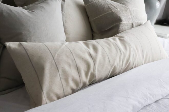 Freya Grey & Cream Bolster Cushion