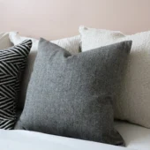 Tia Black Herringbone Cushion